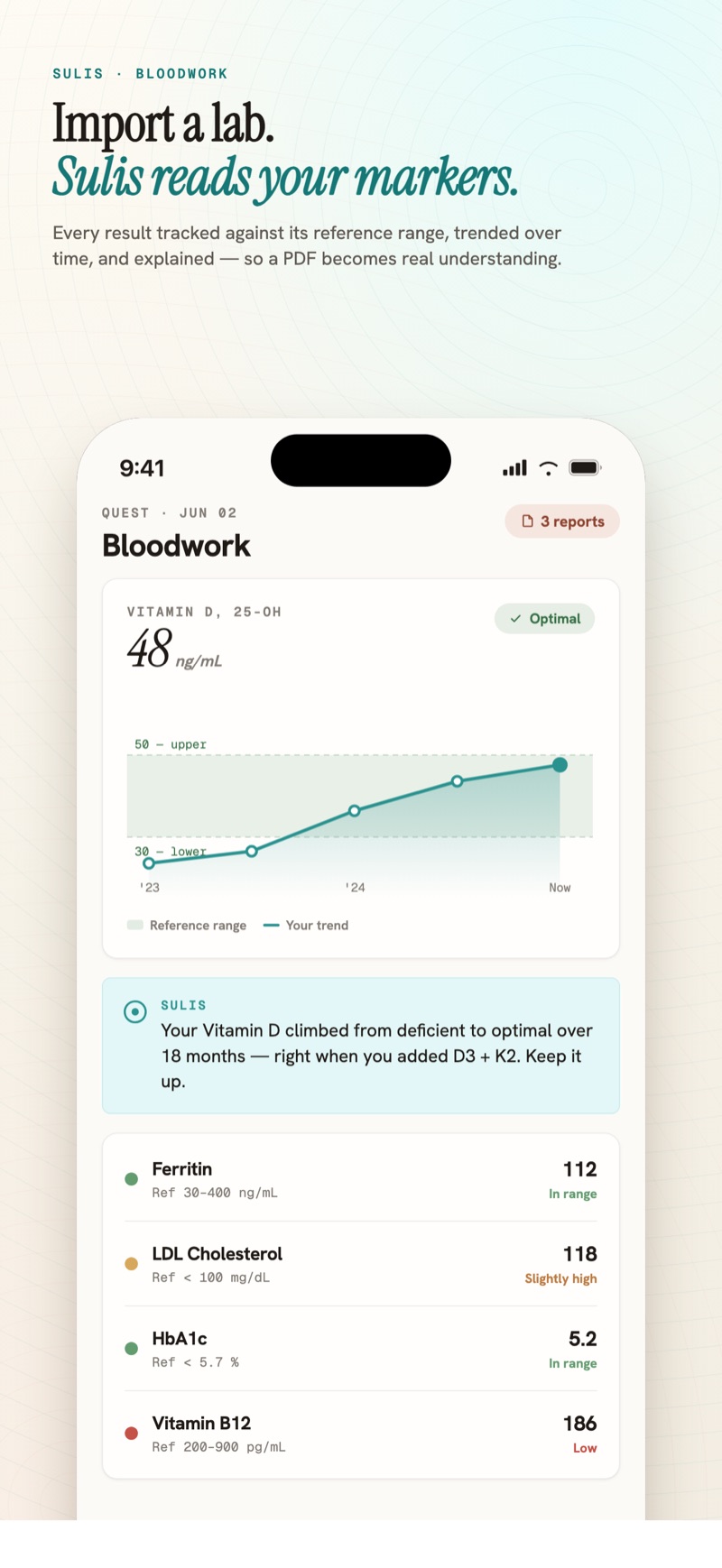 Sulis Health — HRV, resting heart rate, and sleep trends